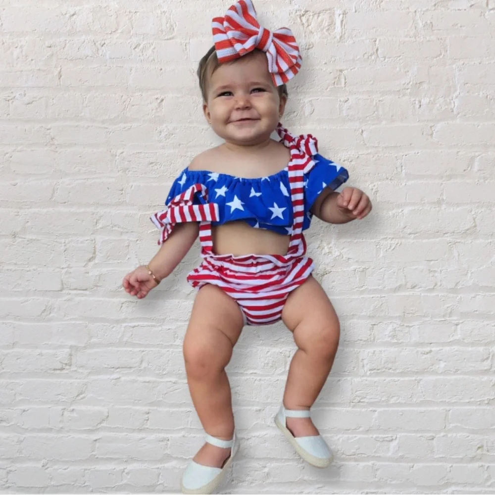 STARS AND STRIPES 3 PIECE ROMPER - Picture 4 of 6